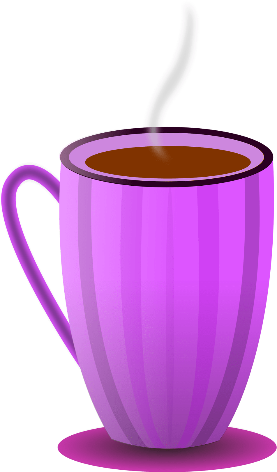 Purple Striped Coffee Mug Clipart PNG