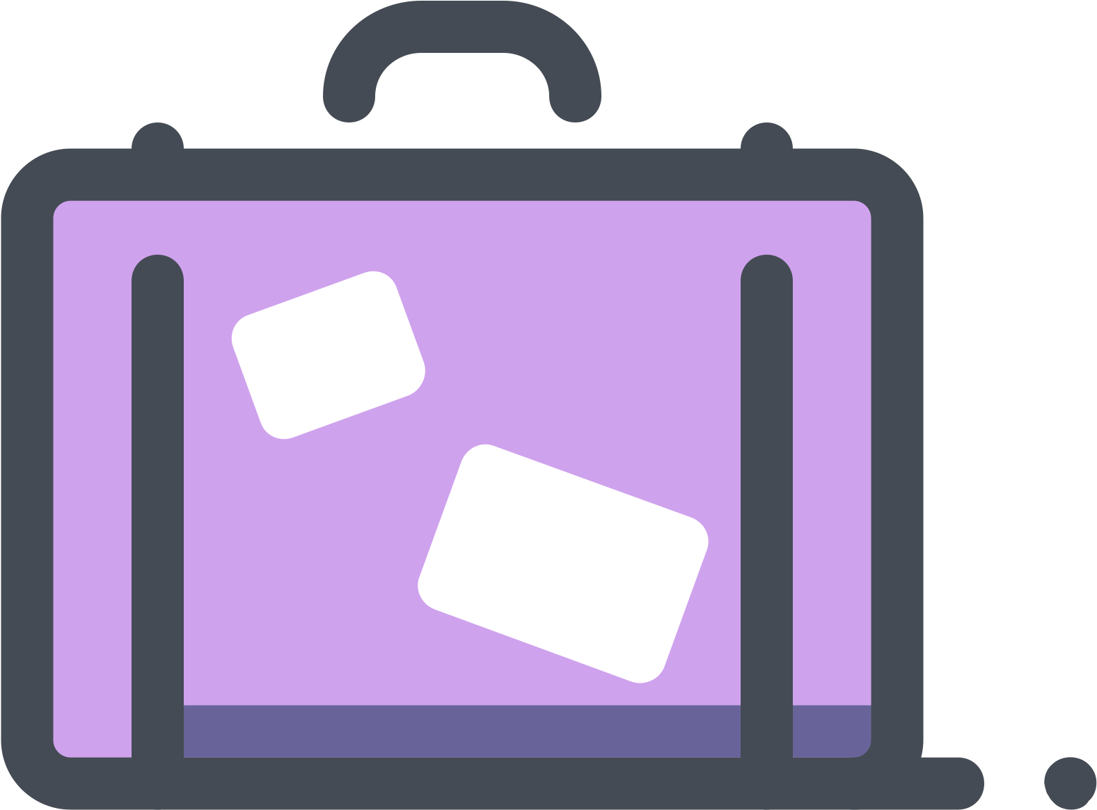 Purple Suitcase Icon PNG