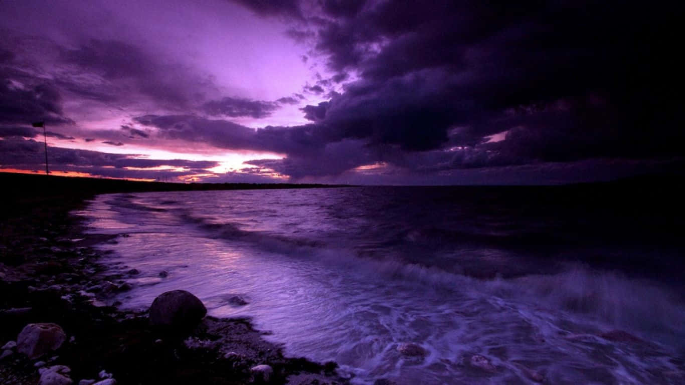 Majestic Purple Sunset Wallpaper