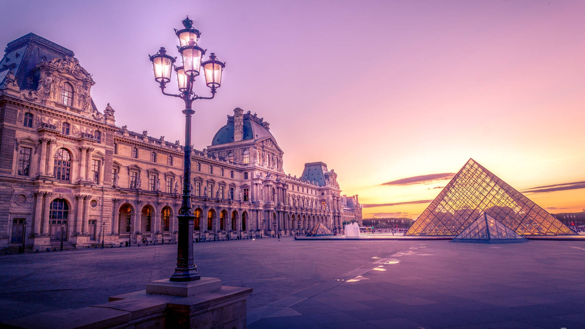 Purple Sunset In Louvre France