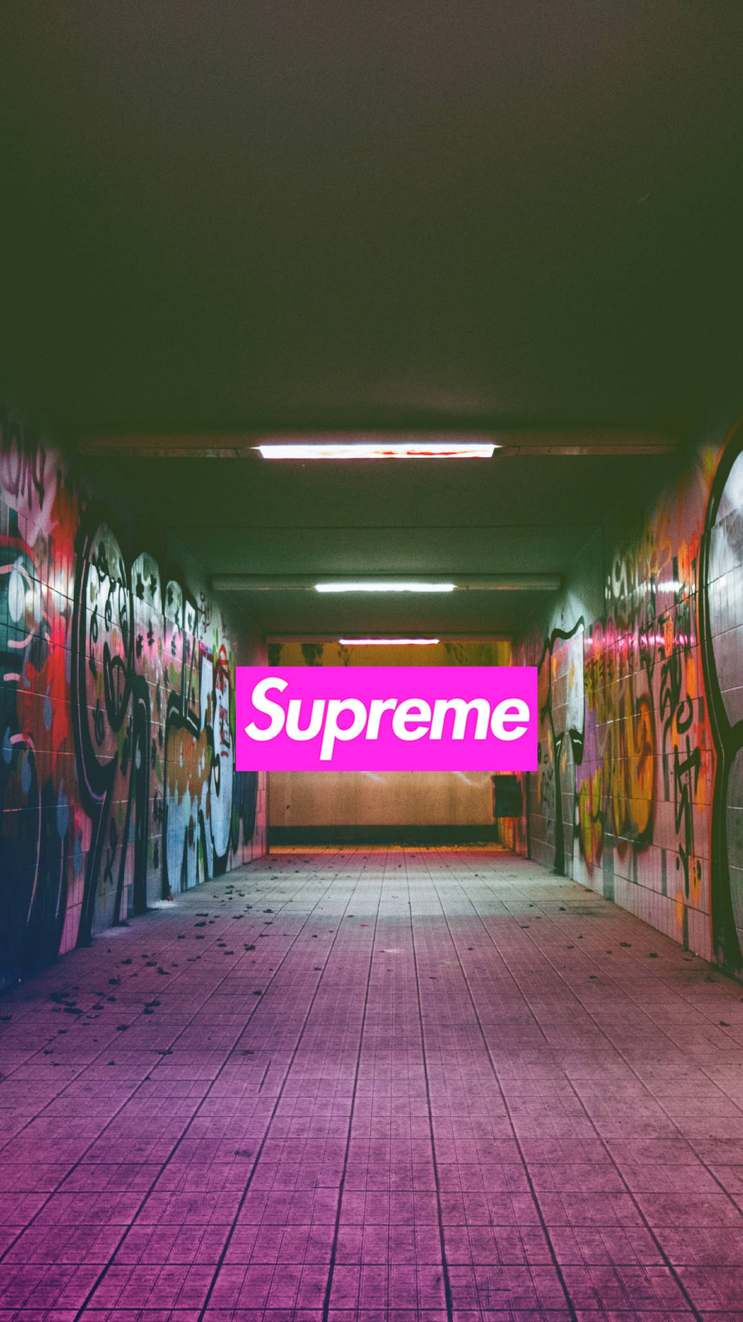 Purple Supreme Graffiti Wallpaper