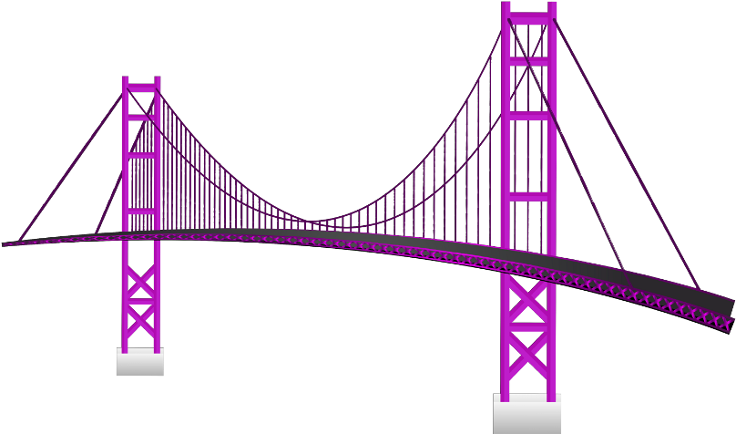 Purple Suspension Bridge Illustration PNG