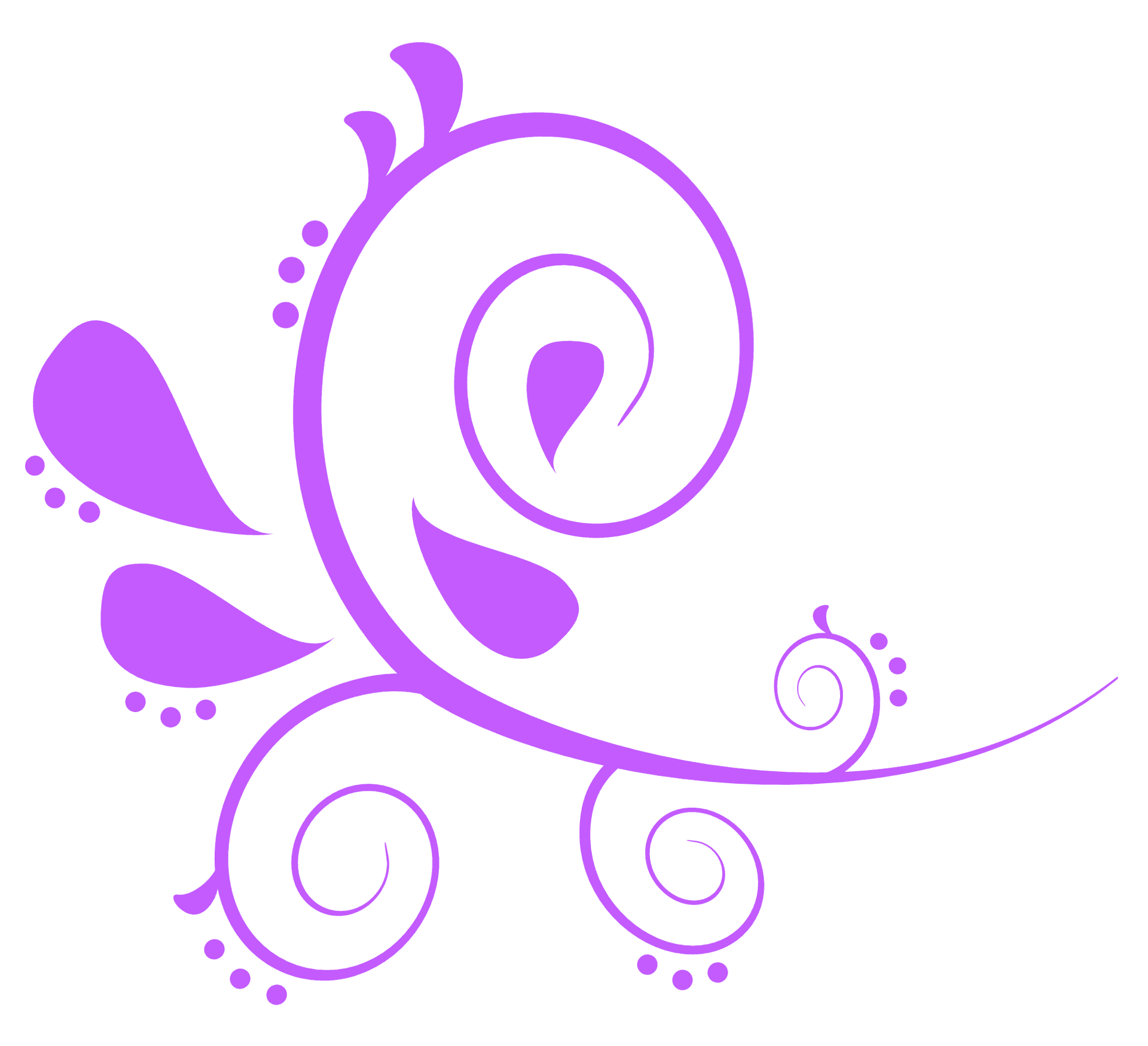 Purple Swirl Flourish Graphic PNG