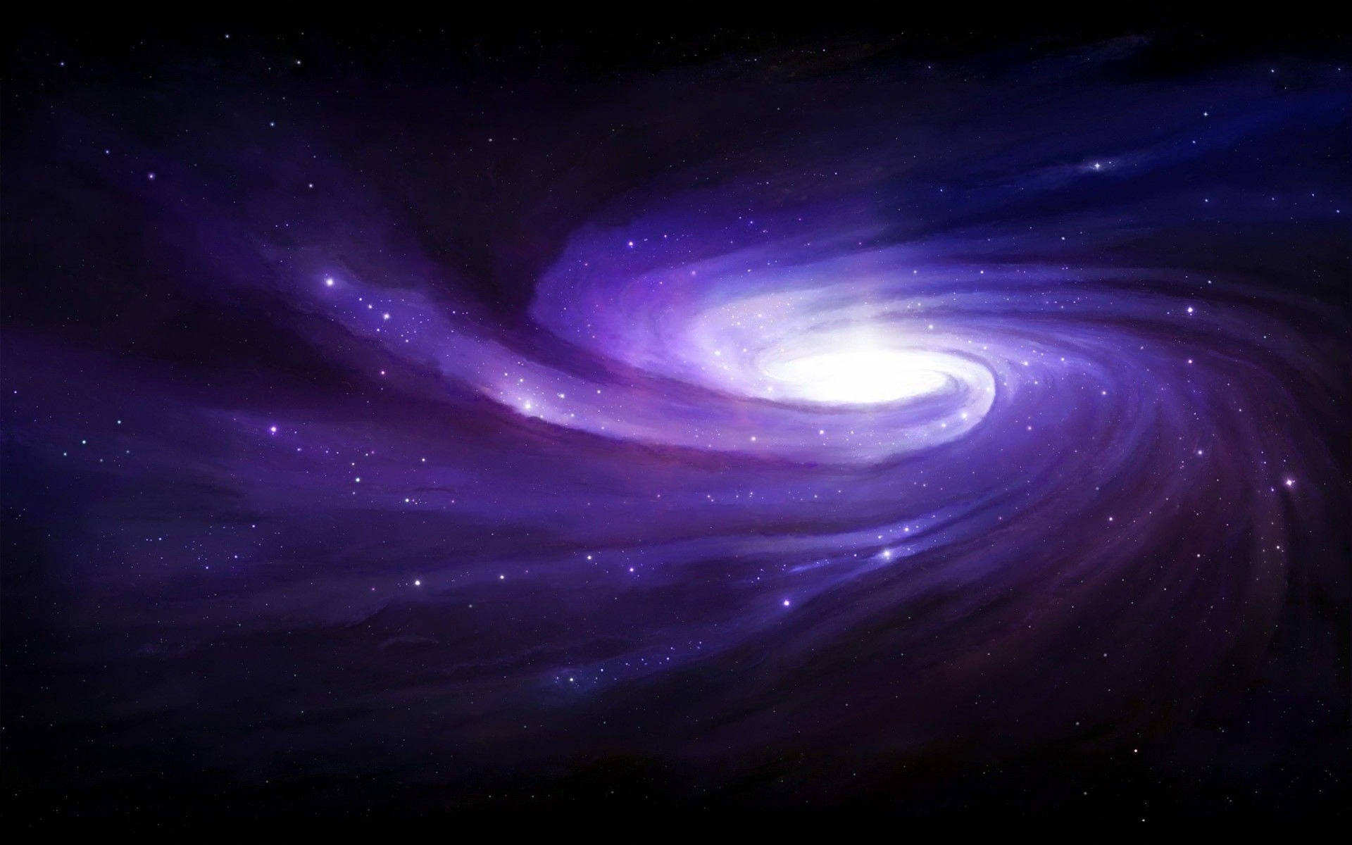 Purple swirling bright galaxy filled with twinkling stars, Galaxy HD wallpaper
