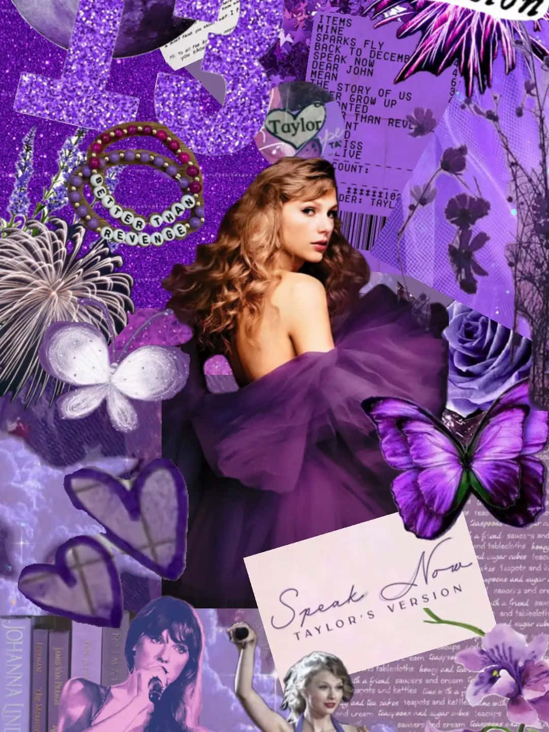 Purple Taylor Swift Collage Aesthetic Wallpaper