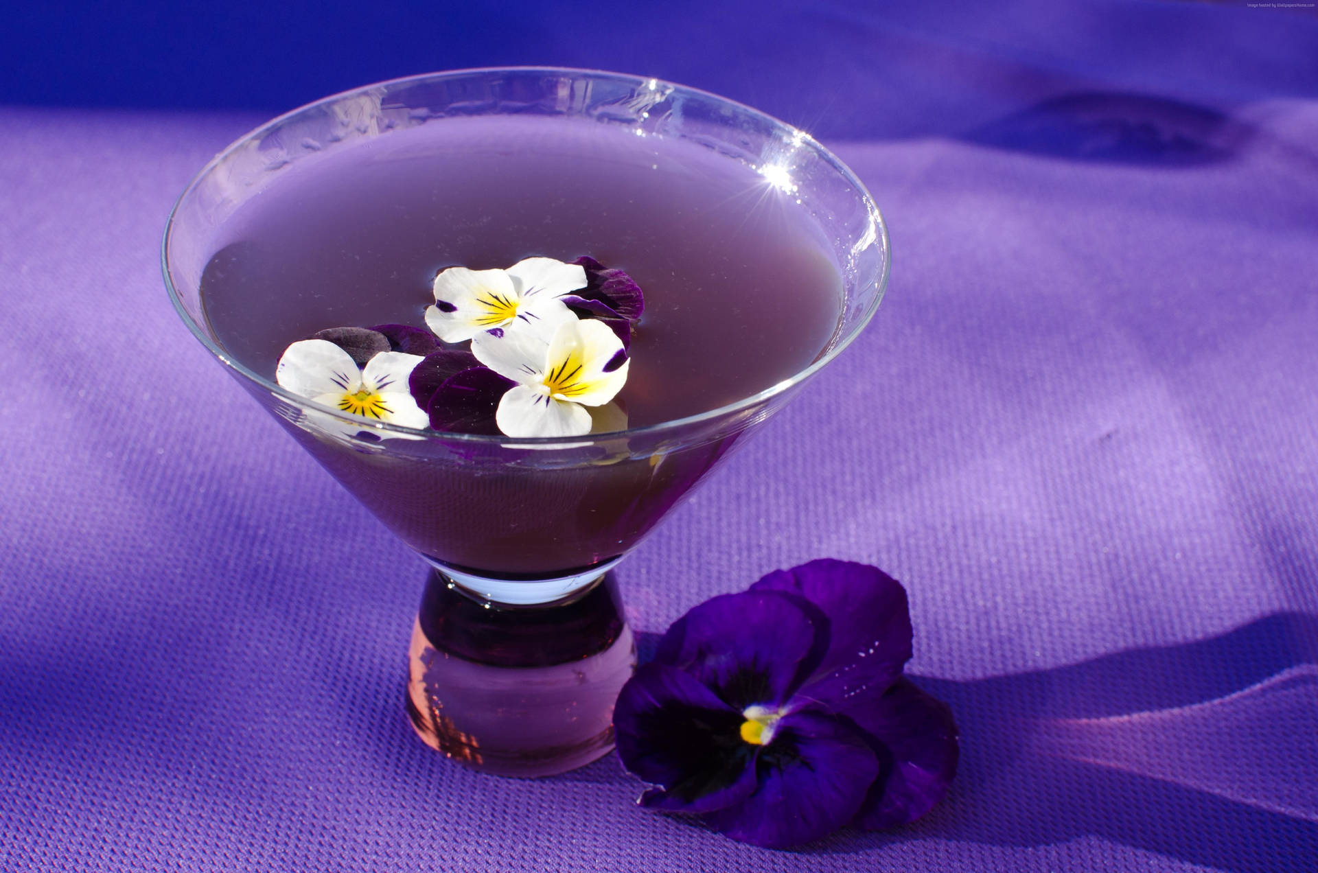 Purple Tequila Cocktail With Flowers Wallpaper
