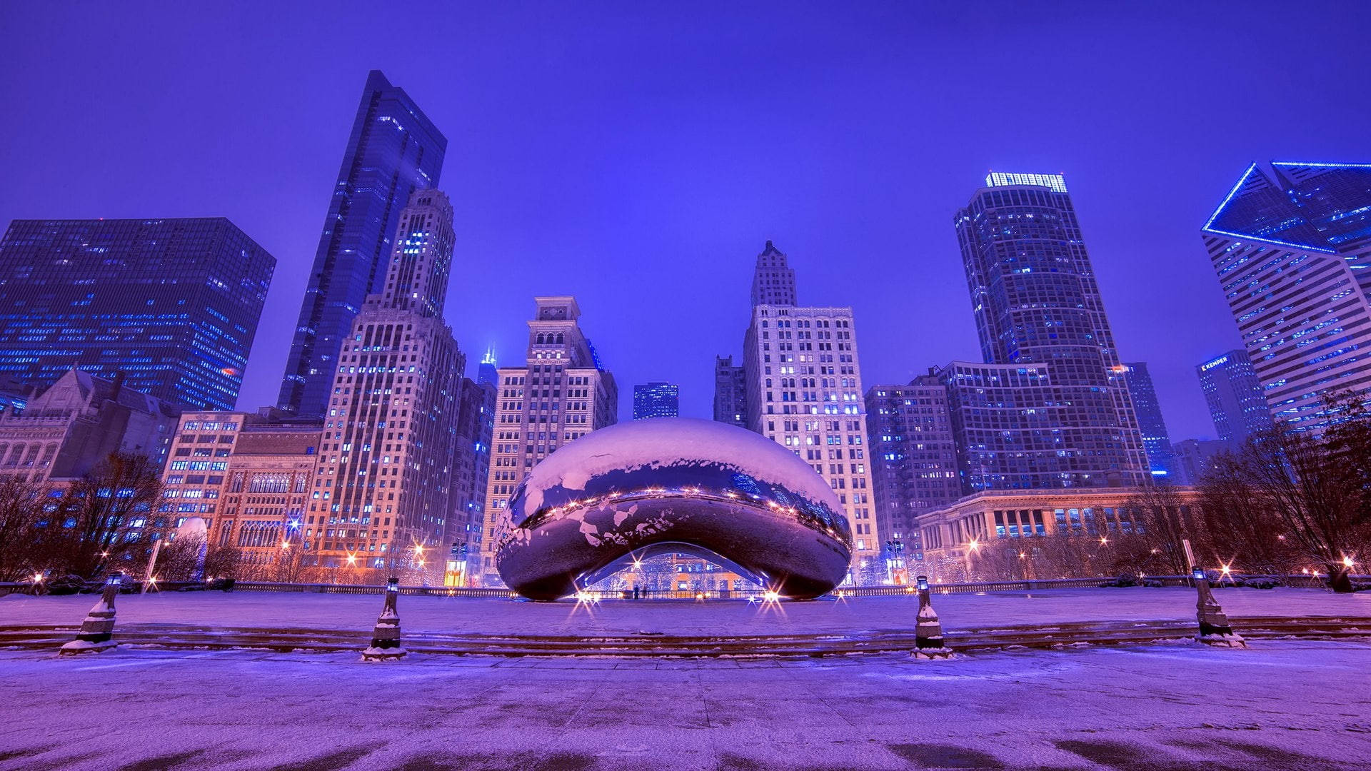 Púrpurael Frijol Chicago Fondo de pantalla