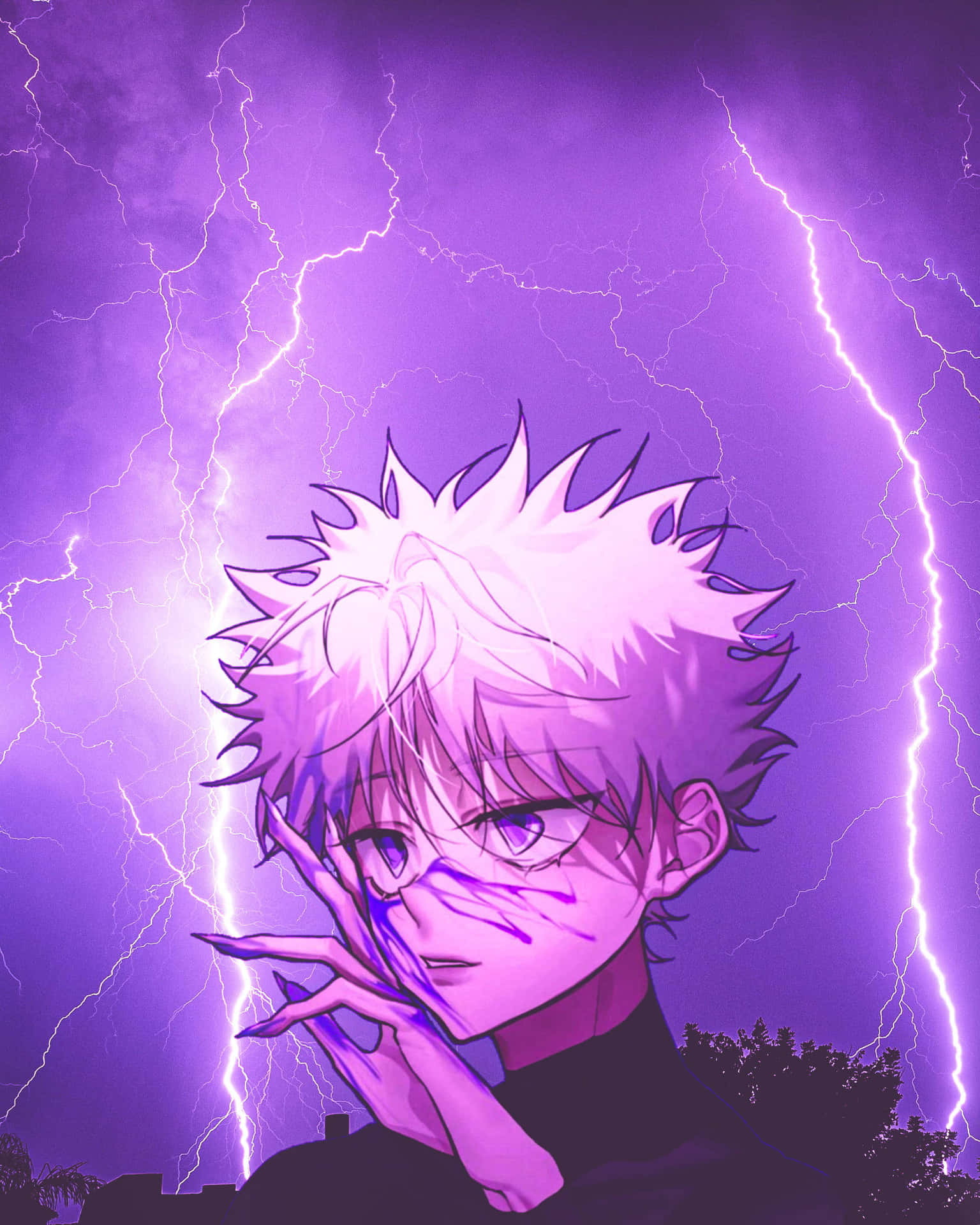 Purple Thunder Anime Pfp Aesthetic Wallpaper