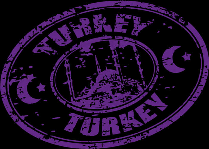 Purple Turkey Travel Stamp PNG