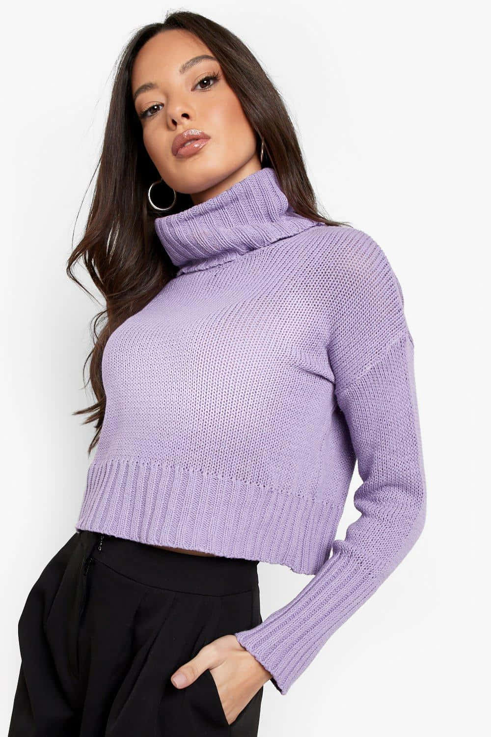 Image  "Modern Look: A Purple Turtle-neck Sweater" Wallpaper