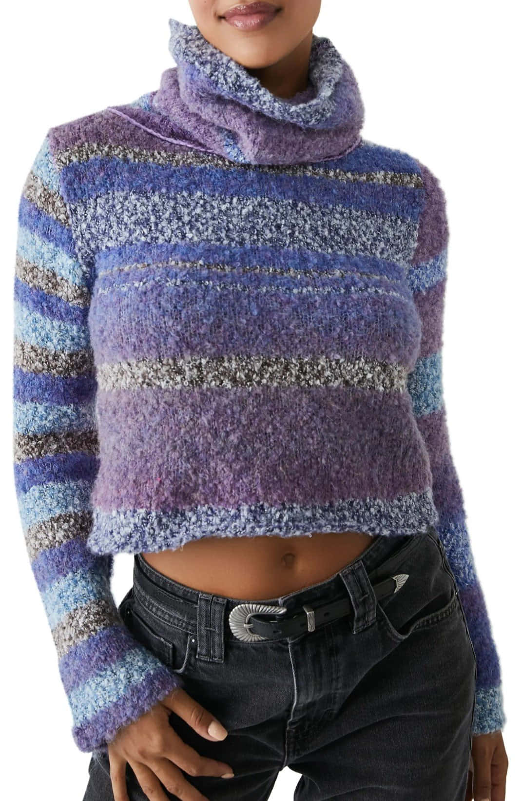 Look stylish in a Purple Turtle-neck Sweater Wallpaper