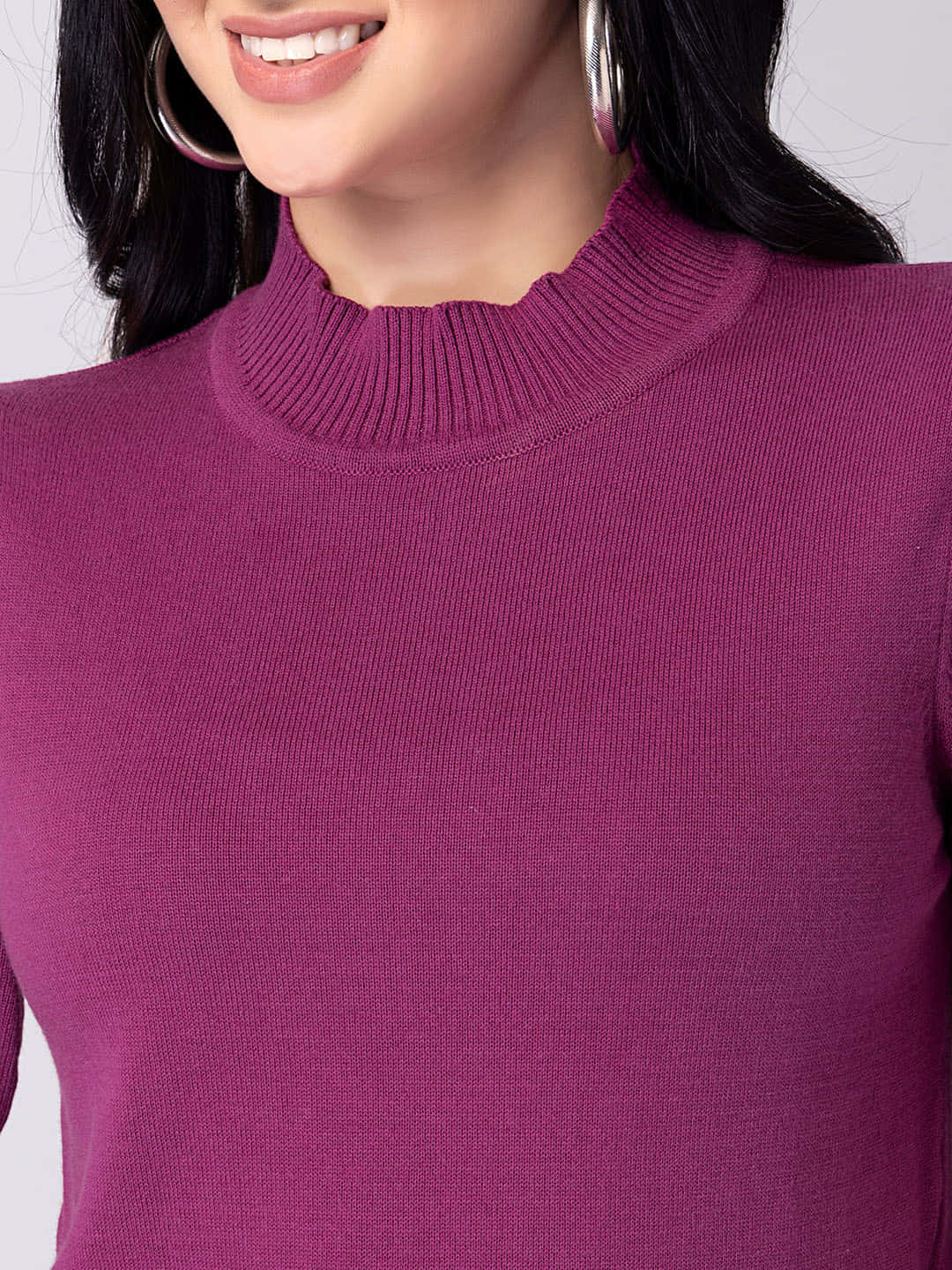 Feel confident and stylish in a chic purple turtle-neck sweater! Wallpaper