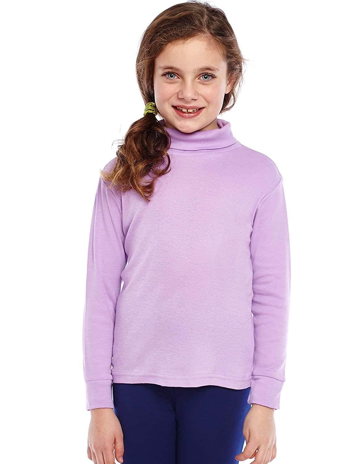 "Wrap yourself in this cool and comfortable purple turtle-neck sweater." Wallpaper