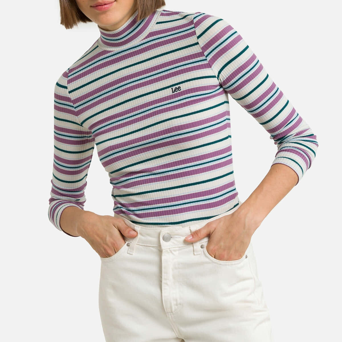 Stand out in the crowd with a chic purple turtle-neck sweater. Wallpaper