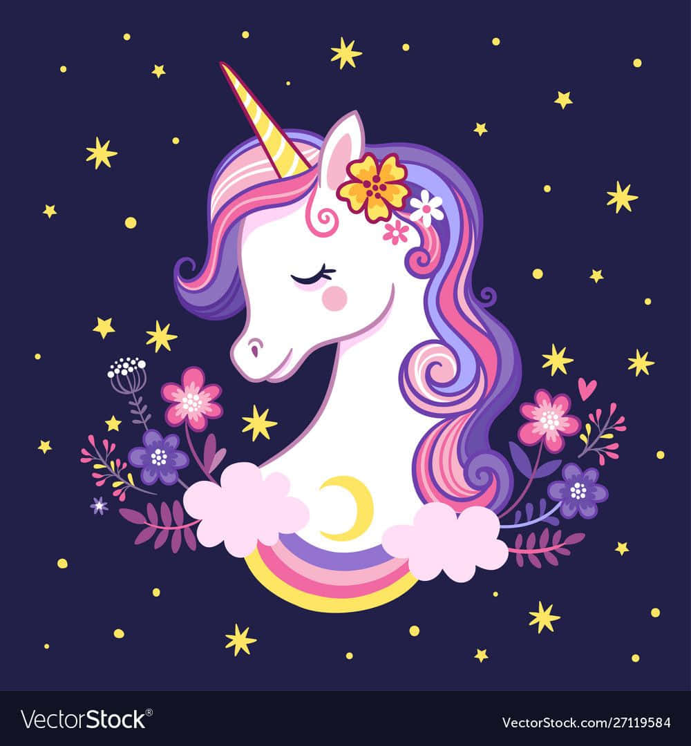 A Magically Beautiful Purple Unicorn Wallpaper