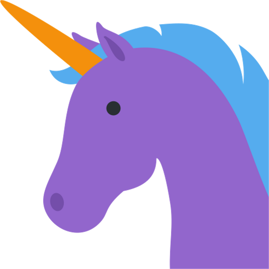 Purple Unicorn Graphic PNG