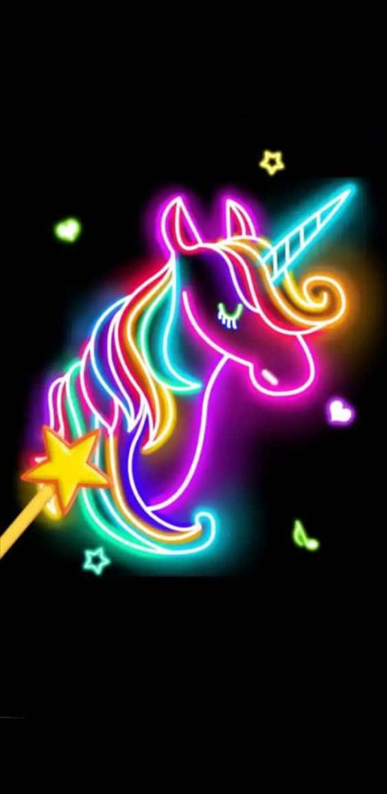 Magical And Mystical Rainbow-colored Purple Unicorn Wallpaper