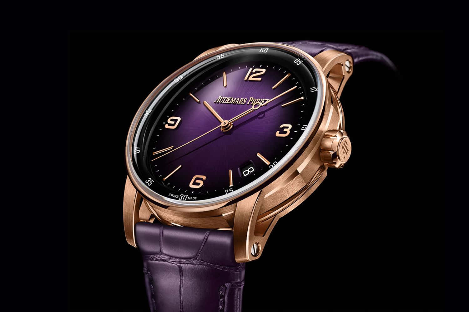Adding a splash of color to your style in the form of a purple watch Wallpaper