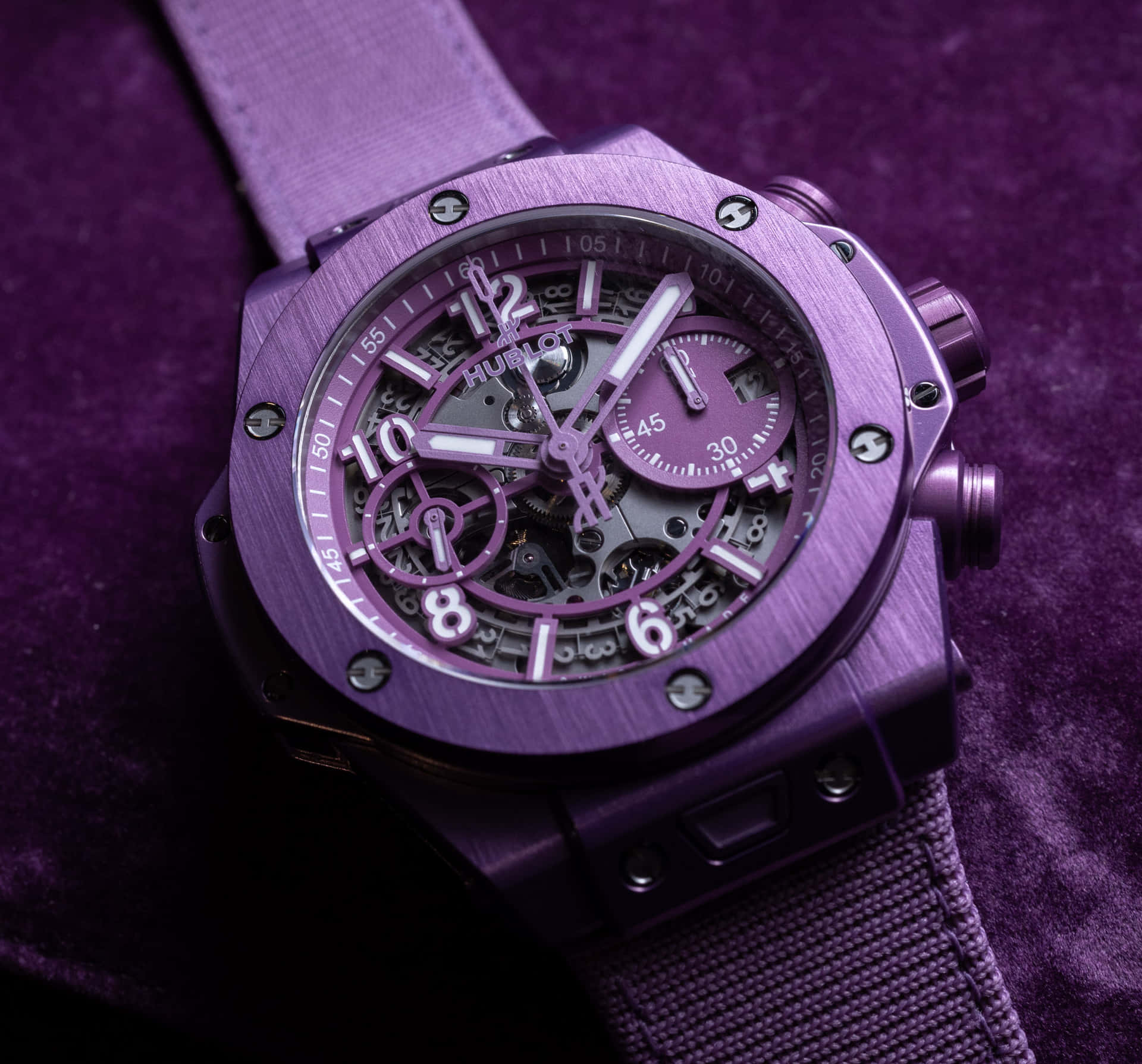Enjoy Time with the Purple Watch Wallpaper