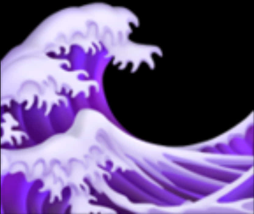 Purple Wave Emoji Art PNG