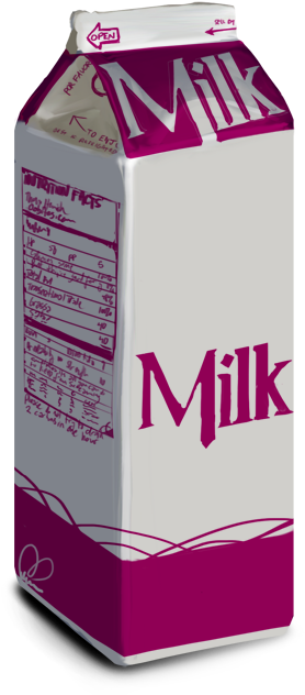 Purple White Milk Carton PNG