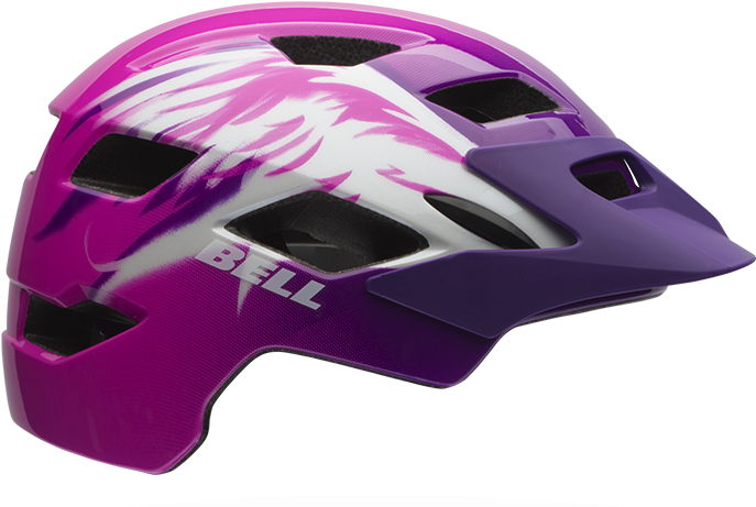 Purple White Mountain Bike Helmet PNG