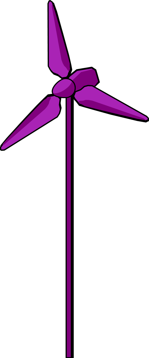 Purple Wind Turbine Vector PNG