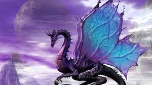 Purple Winged Really Cool Dragons Wallpaper