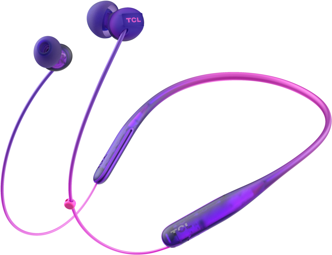 Purple Wireless Earphones T C L Brand PNG