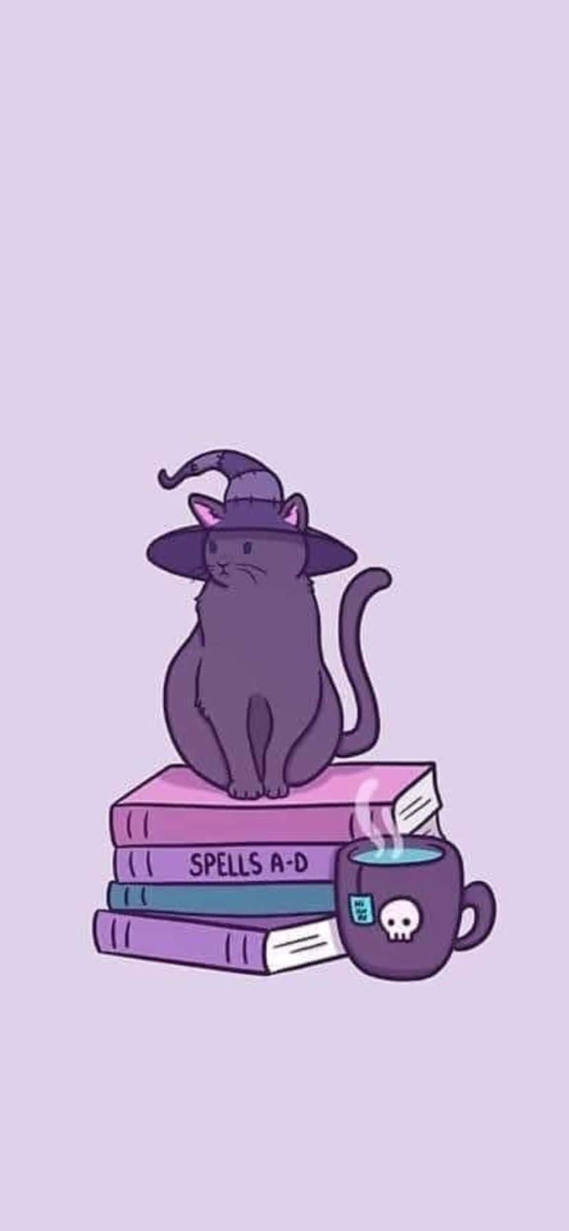 Purple Witch Caton Books Wallpaper