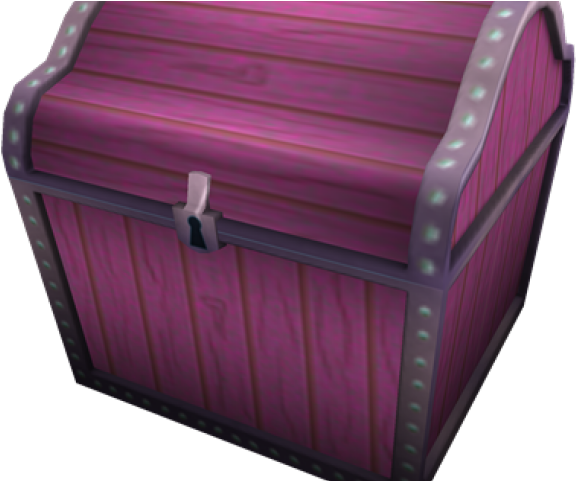 Purple Wooden Treasure Chest PNG