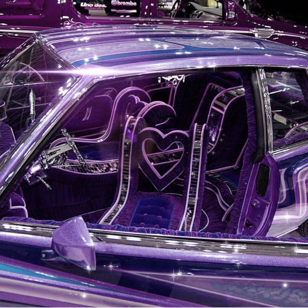Purple Y2 K Aesthetic Car Interior Wallpaper