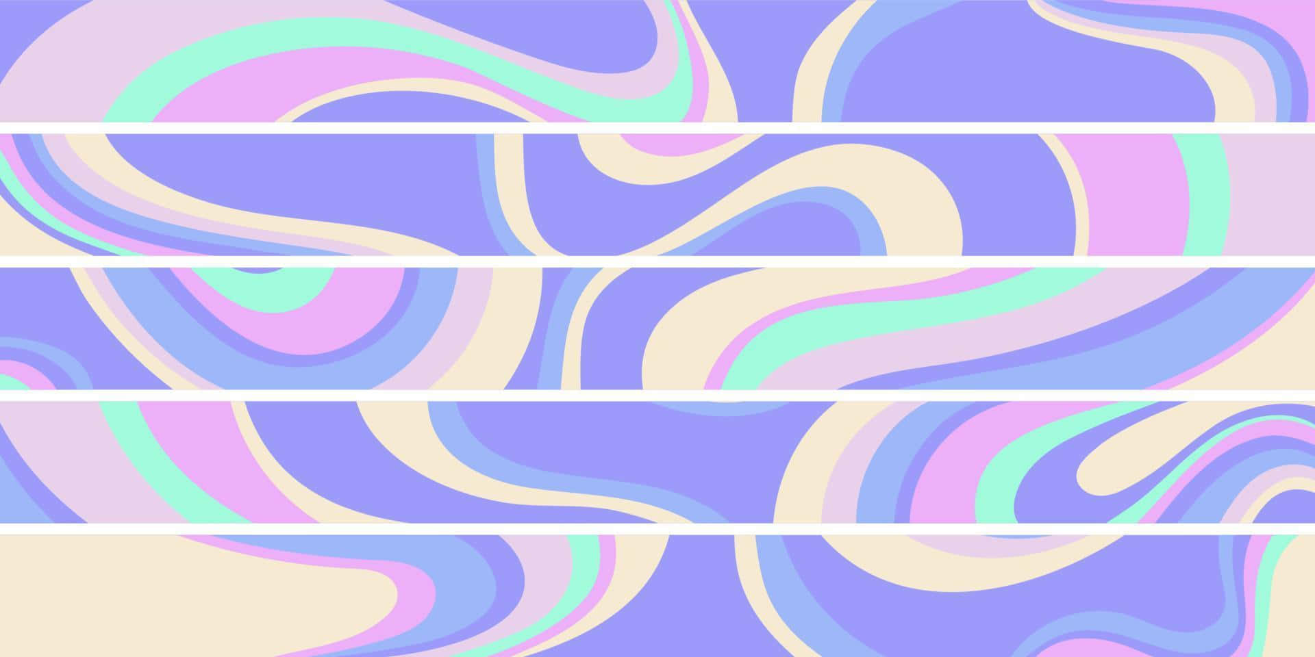 Purple Y2 K Aesthetic Wave Pattern Wallpaper