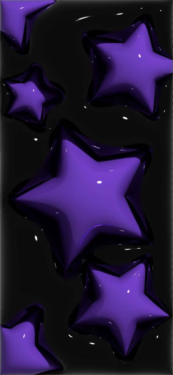 Purple Y2 K Star Textures Wallpaper