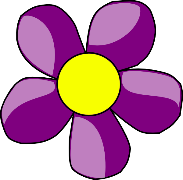 Purple Yellow Cartoon Flower PNG