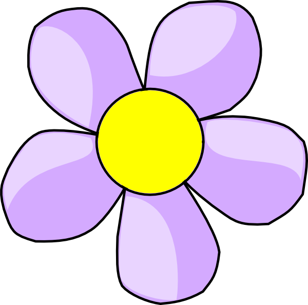 Purple Yellow Cartoon Flower PNG