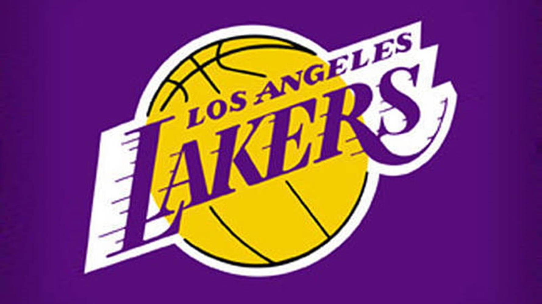 Logode Los Los Angeles Lakers En Púrpura Y Amarillo. Fondo de pantalla