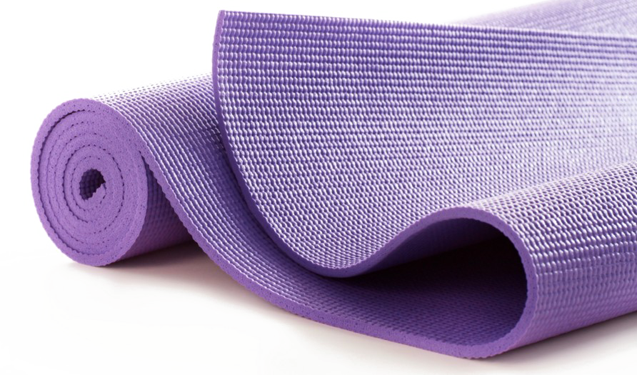 Purple Yoga Mat Rolled Unrolled PNG