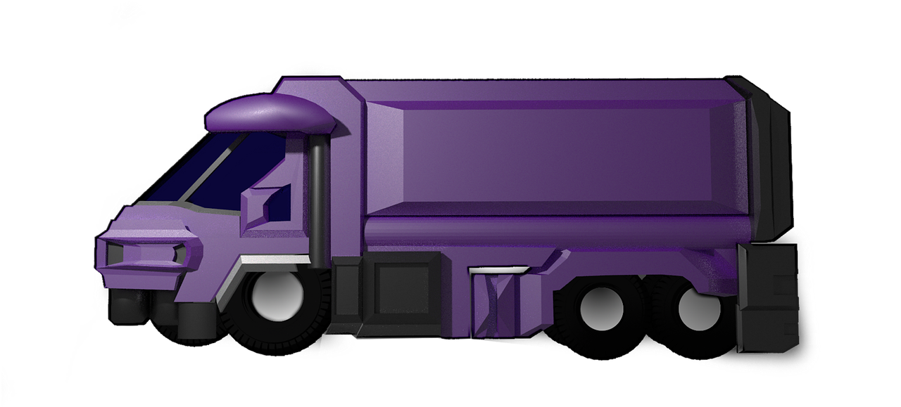 Purple3 D Garbage Truck Rendering PNG
