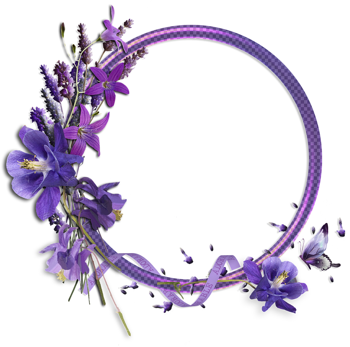 Purple_ Floral_ Frame_ Design.png PNG