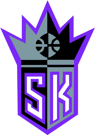 Purpleand Black Basketball Crown Logo PNG