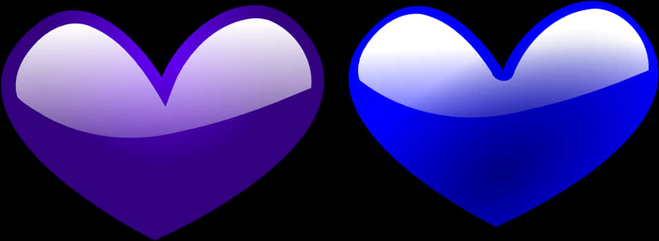 Purpleand Blue3 D Hearts PNG