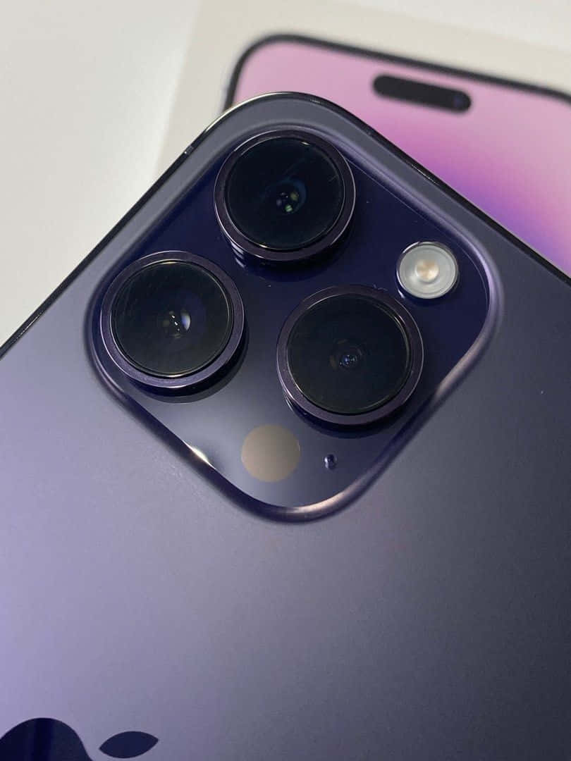 Purplei Phone14 Pro Max Camera Closeup Wallpaper