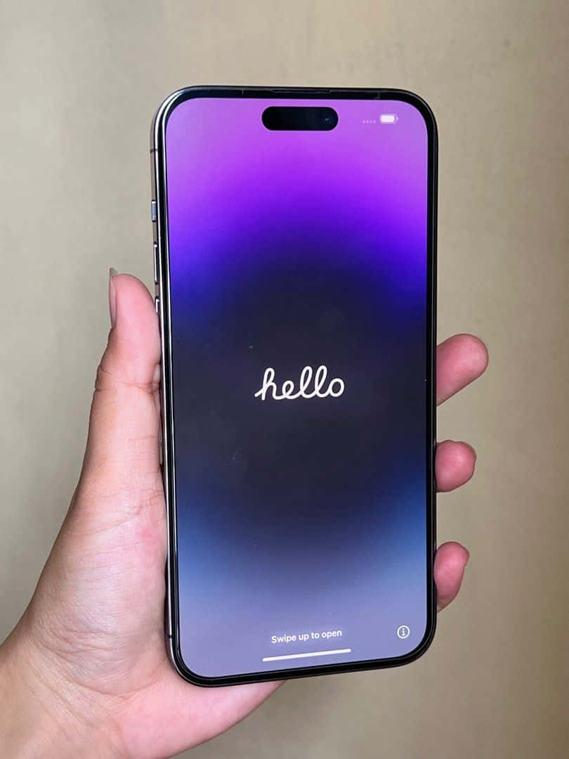Purplei Phone14 Pro Max Hello Screen Wallpaper