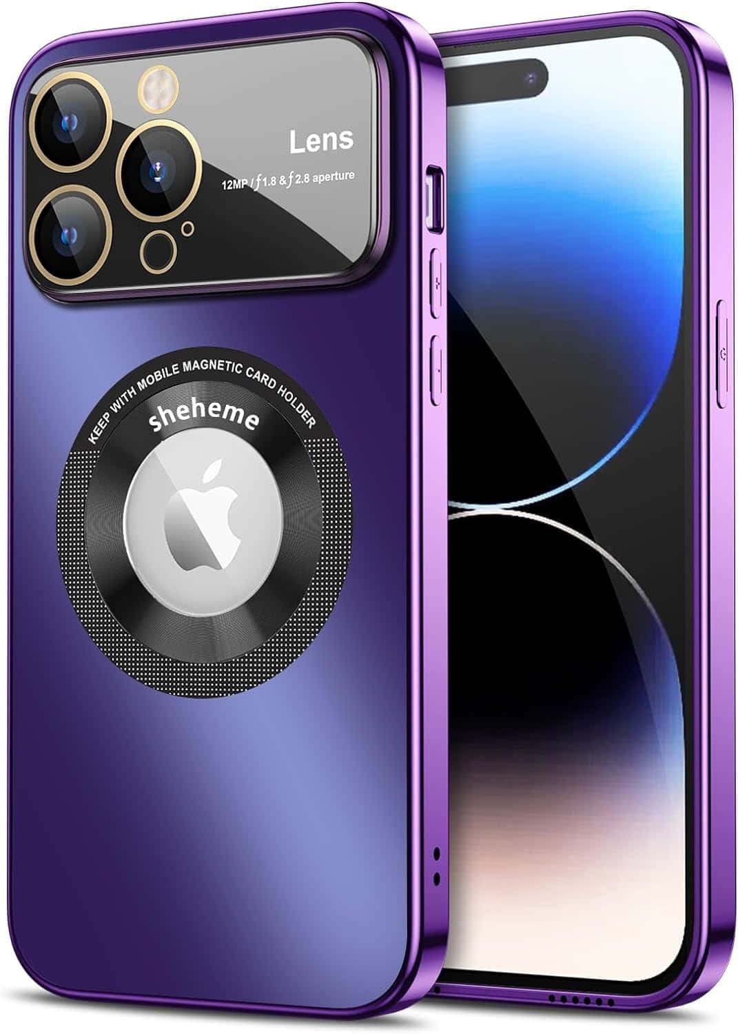Purplei Phone14 Pro Maxwith Card Holder Case Wallpaper