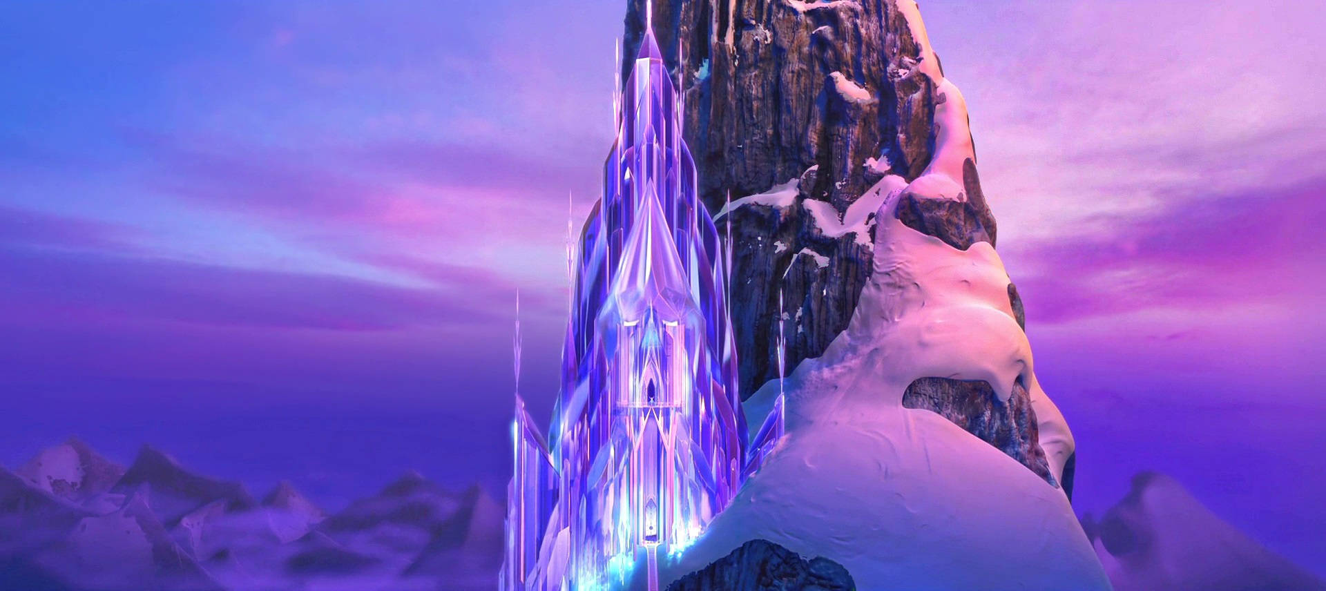 Purplish Frozen Castle Wallpaper