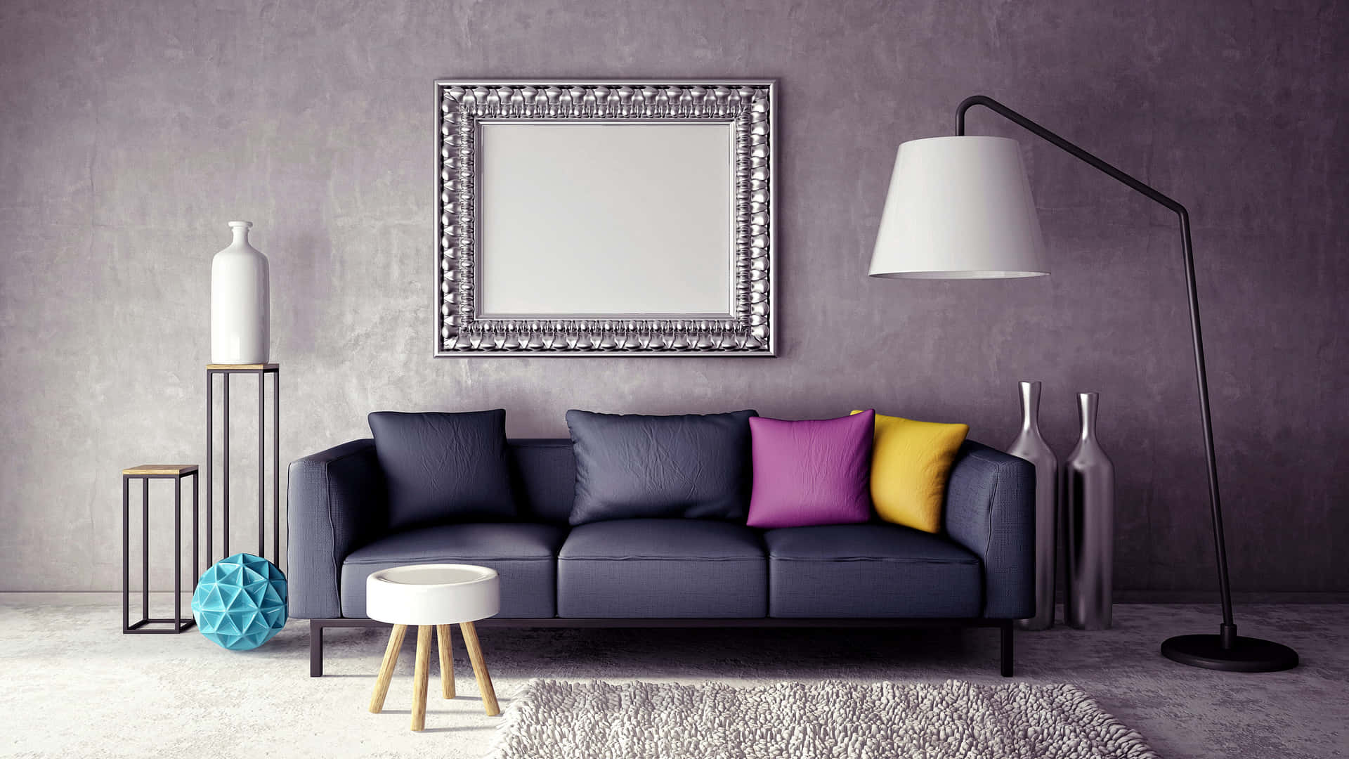 Purplish Gray Interior Wallpaper