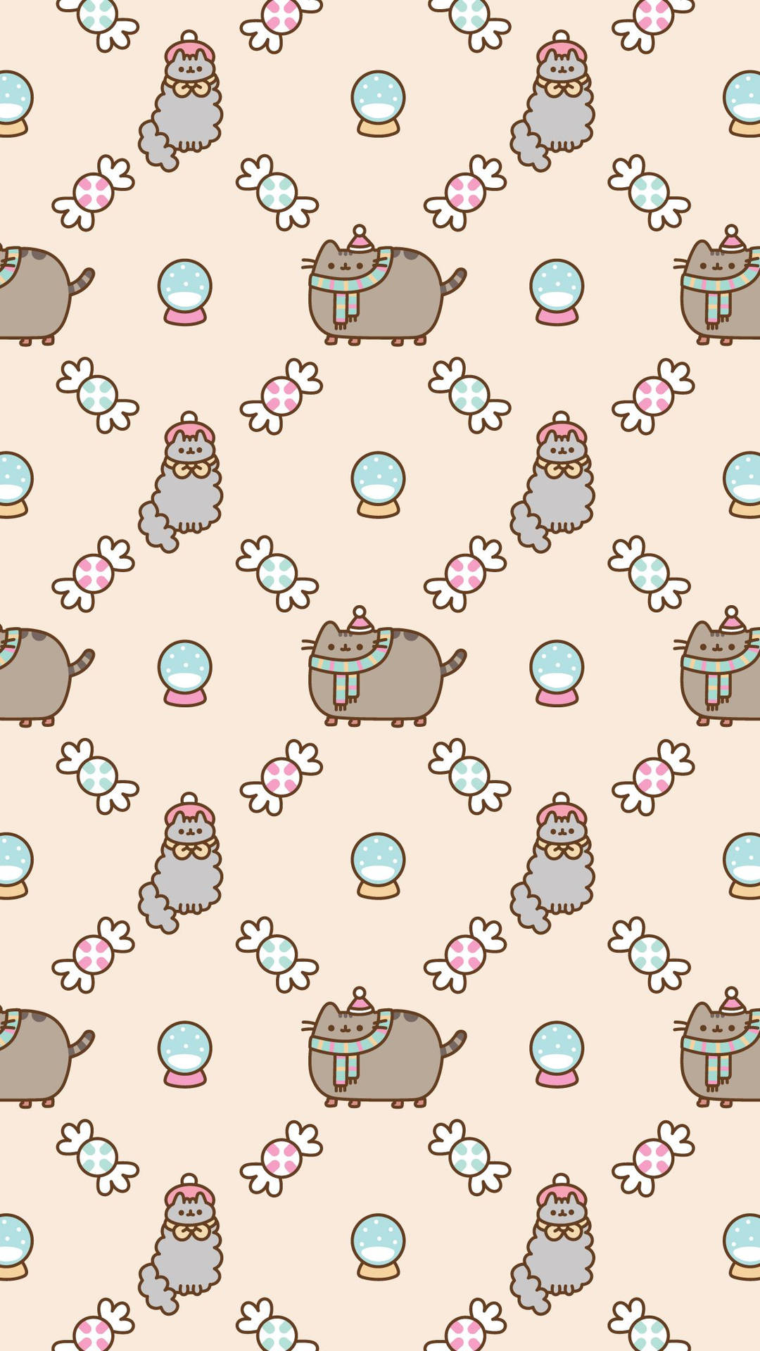Celebrating Christmas with Pusheen & Stormy Wallpaper