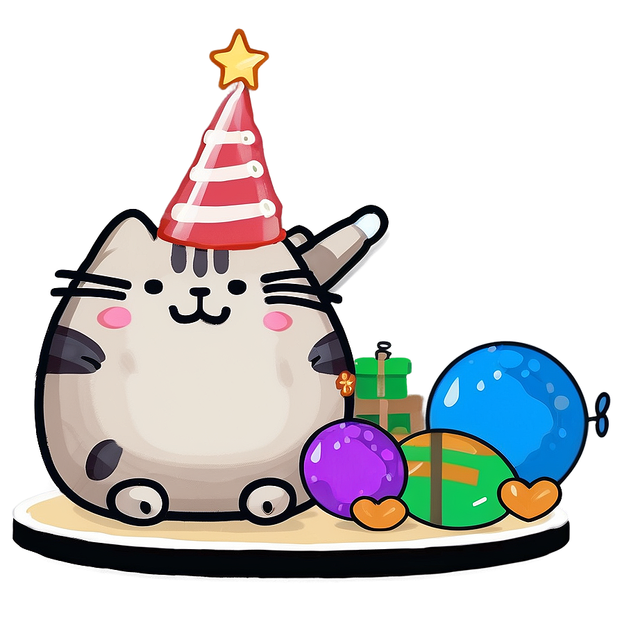 Pusheen Celebrating New Year Png Adt PNG