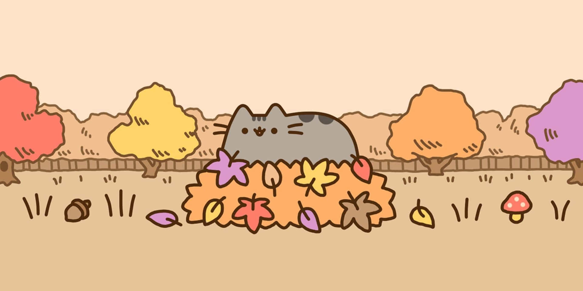 "Pusheen is ready to get to work!" Wallpaper